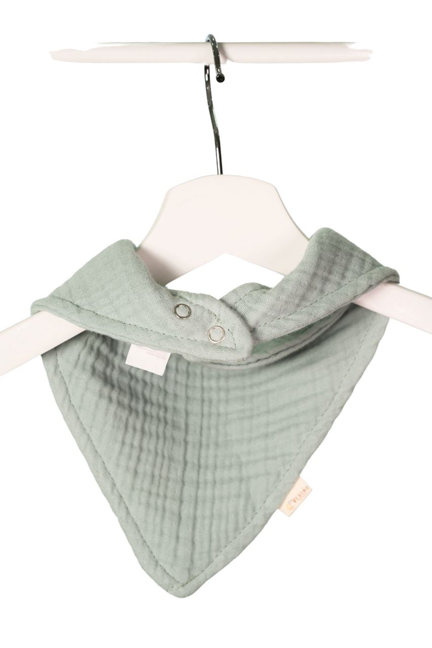 Musselin Bandana Lätzchen 3er Set - Blau, Mint, Beige - 100% Bio-Baumwolle