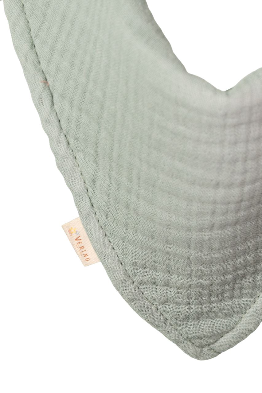 Musselin Bandana Lätzchen 3er Set - Blau, Mint, Beige - 100% Bio-Baumwolle
