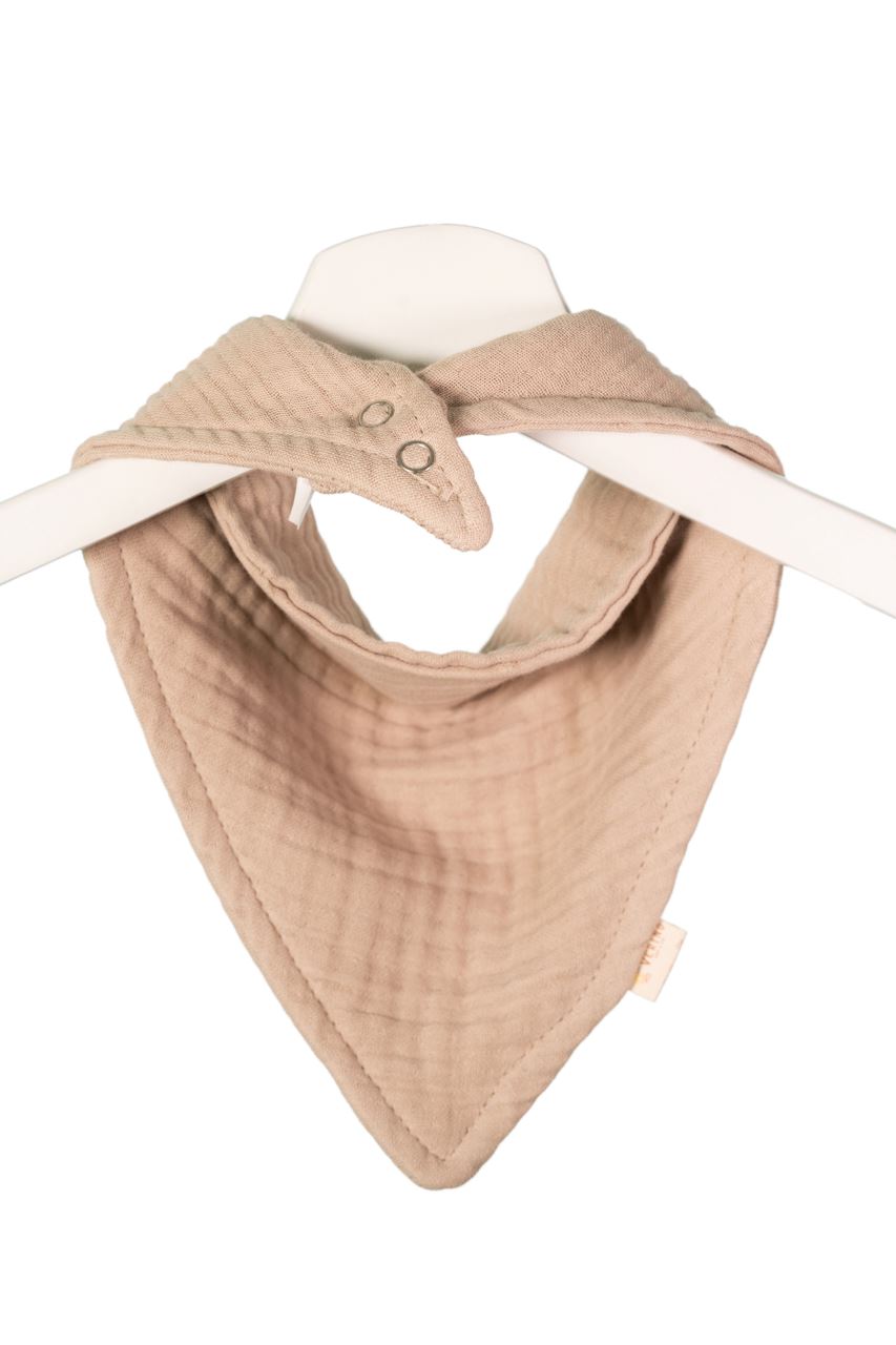Musselin Bandana Lätzchen 3er Set - Blau, Mint, Beige - 100% Bio-Baumwolle