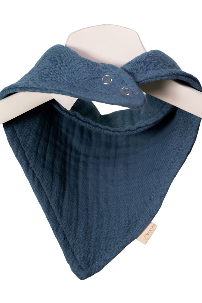 Musselin Bandana Lätzchen 3er Set - Blau, Mint, Beige - 100% Bio-Baumwolle