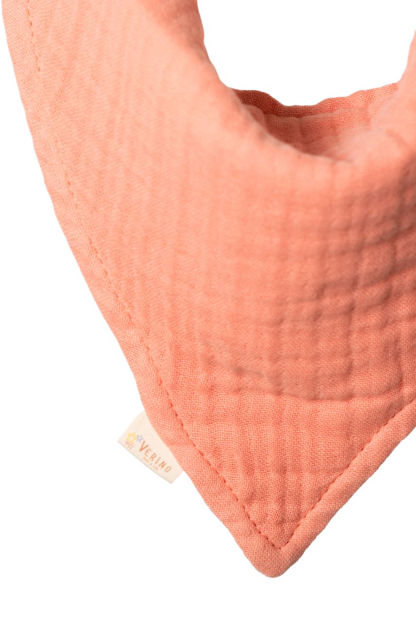 Musselin Bandana Lätzchen 3er Set - Rosa, Lachs, Lila - 100% Bio-Baumwolle