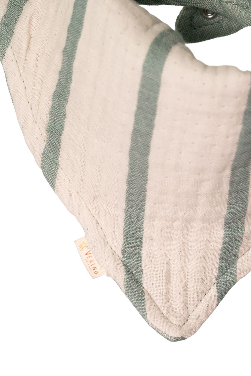 Musselin Bandana Lätzchen - Mint gestreift - 100% Bio-Baumwolle