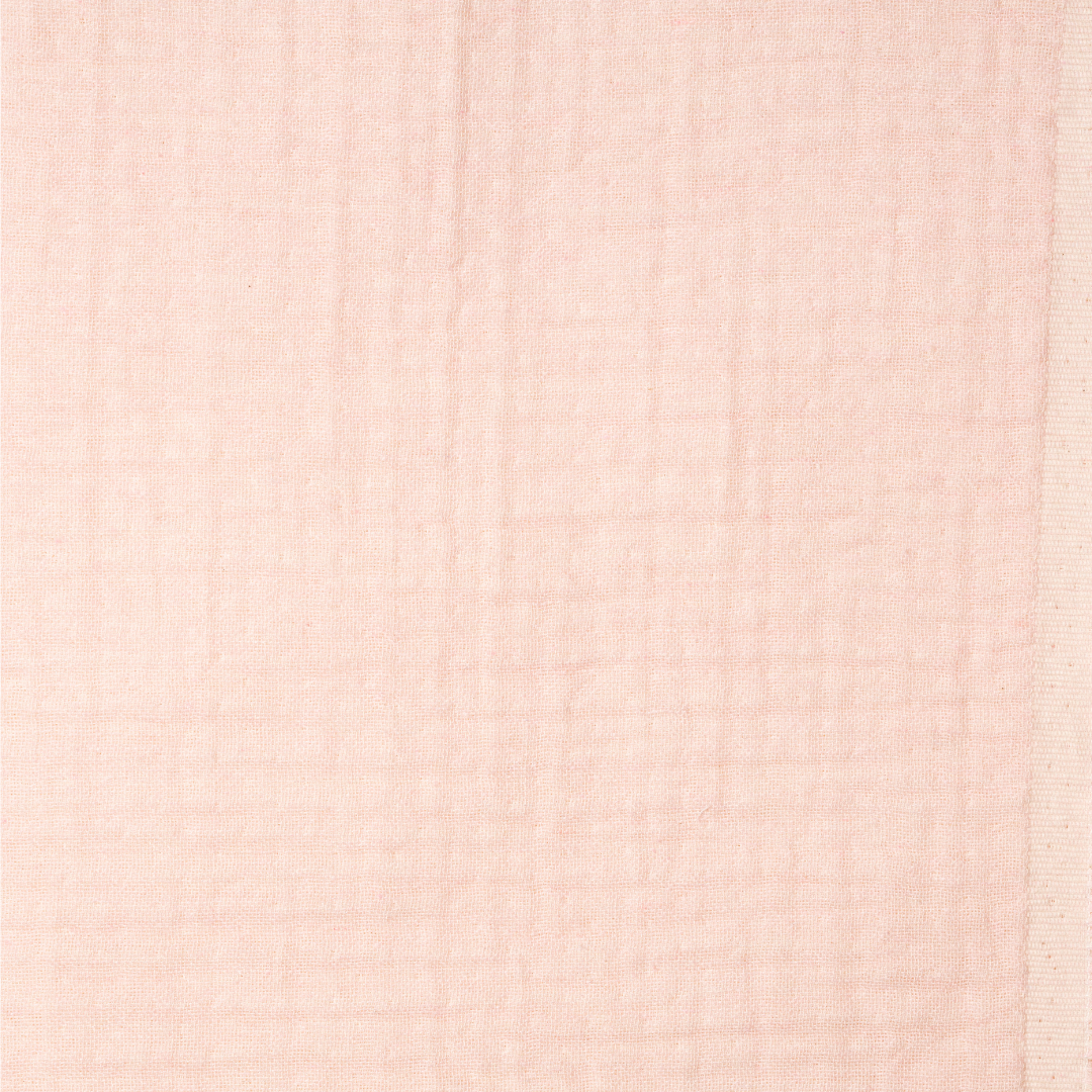 Musselin-Babydecke Rosa mit Fransen - 100% Bio-Baumwolle