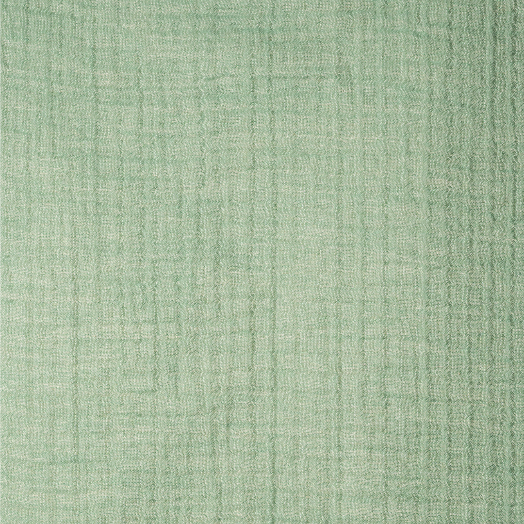 Musselin-Babydecke Mintgrün mit Fransen - 100% Bio-Baumwolle