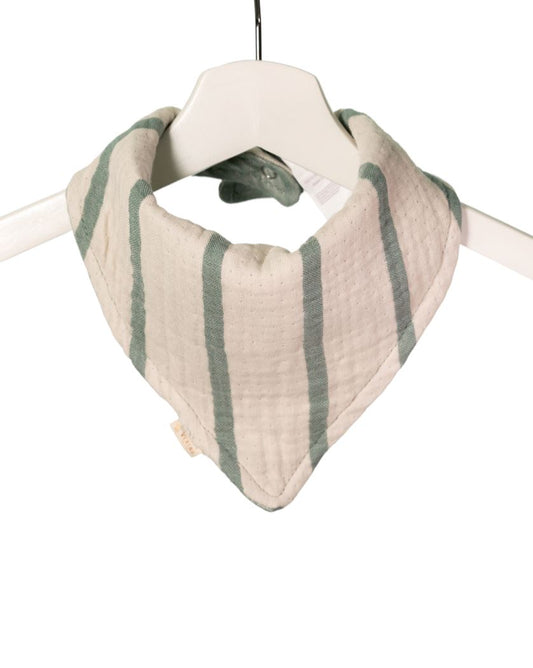 Musselin Bandana Lätzchen - Mint gestreift - 100% Bio-Baumwolle